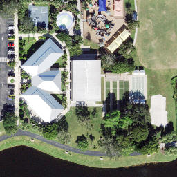 Sand Volleyball Court, Marco Island, FL — aerial view