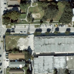 Sand Volleyball Court, North Miami Beach, FL — aerial view