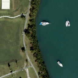 Sand Volleyball Court, Bal Harbour, FL — aerial view