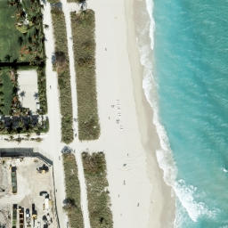Sand Volleyball Court, Surfside, FL — aerial view