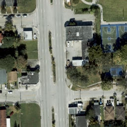 Sand Volleyball Court, Brownsville, FL — aerial view