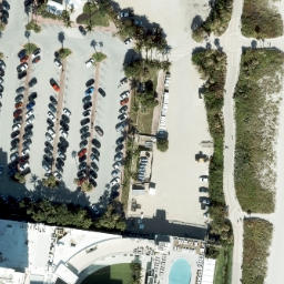 Sand Volleyball Court, Miami Beach, FL — aerial view