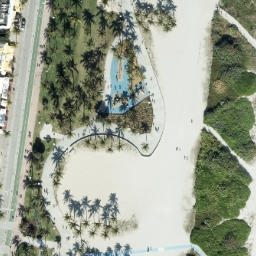 Sand Volleyball Court in Miami Beach, FL — aerial view