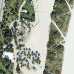 Sand Volleyball Court, Miami Beach, FL — aerial view