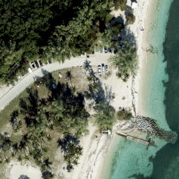 Sand Volleyball Court, Miami Beach, FL — aerial view