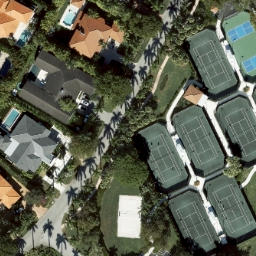 Sand Volleyball Court, Coconut Grove, FL — aerial view