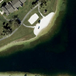 Sand Volleyball Court, The Hammocks, FL — aerial view