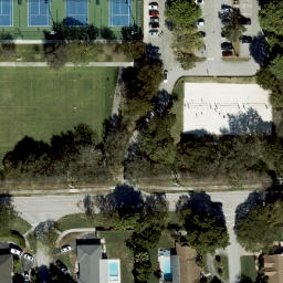 Sand Volleyball Court, Palmetto Bay, FL — aerial view