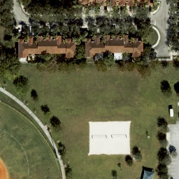 Sand Volleyball Court, Lakes by the Bay, FL — aerial view
