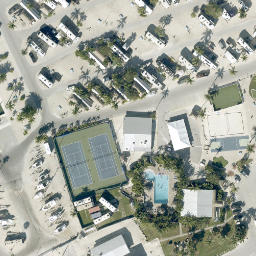 Sand Volleyball Court, Big Pine Key, FL — aerial view