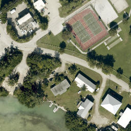 Sand Volleyball Court, Big Coppitt Key, FL — aerial view