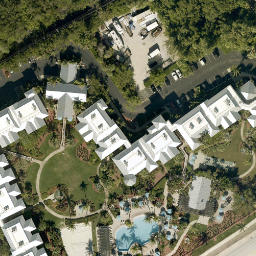 Sand Volleyball Court, Stock Island, FL — aerial view