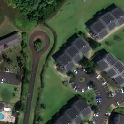 Volleyball Court, Princeville, HI — aerial view