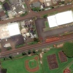 Volleyball Court, Whitmore Village, HI — aerial view