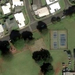 Asphalt Volleyball Court, Wahiawa, HI — aerial view