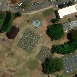 Volleyball Court, Pearl City, HI — aerial view