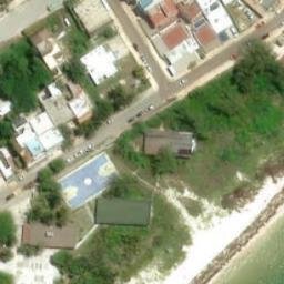 Sand Volleyball Court in Puerto Morelos, QROO — aerial view