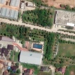 Sand Volleyball Court in Bontang, KI — aerial view