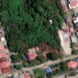 Sand Volleyball Court in Bontang, KI — aerial view