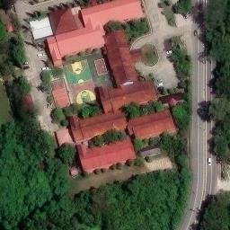 Sand Volleyball Court in Bontang, KI — aerial view