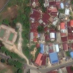 Sand Volleyball Court in Bontang, KI — aerial view