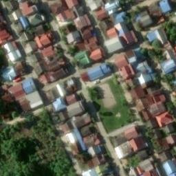 Sand Volleyball Court in Balikpapan, KI — aerial view
