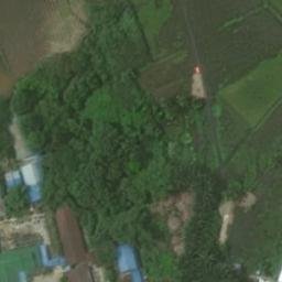 Sand Volleyball Court in Pudak Setegal, KS — aerial view
