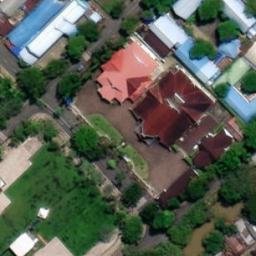 Sand Volleyball Court in Barabai Selatan, KS — aerial view