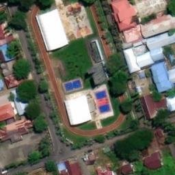 Sand Volleyball Court in Barabai Selatan, KS — aerial view