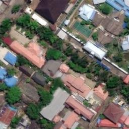 Sand Volleyball Court in Barabai Barat, KS — aerial view