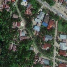 Sand Volleyball Court in Desa Patoloan, SN — aerial view