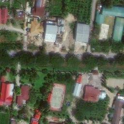 Sand Volleyball Court in Bone Bone, SN — aerial view