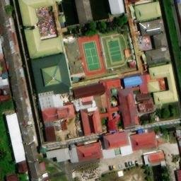 Sand Volleyball Court in Banjarmasin, KS — aerial view