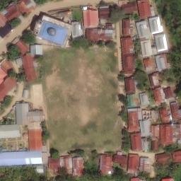 Sand Volleyball Court in ID, SN — aerial view