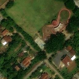 Sand Volleyball Court in Banjar Agung, LA — aerial view