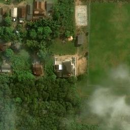 Sand Volleyball Court in Meraksa Aji, LA — aerial view