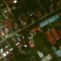 Sand Volleyball Court in Banjar Baru, LA — aerial view
