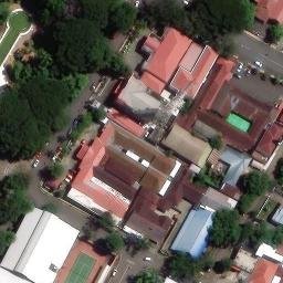 Sand Volleyball Court in Bukaka, SN — aerial view