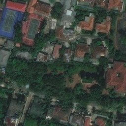 Sand Volleyball Court in Bandar Lampung, LA — aerial view