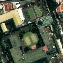 Sand Volleyball Court in Jakarta Timur, JK — aerial view
