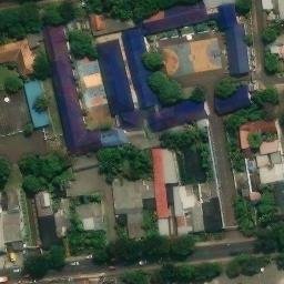 Sand Volleyball Court in Jakarta Timur, JK — aerial view