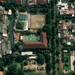 Sand Volleyball Court in Jakarta Timur, JK — aerial view