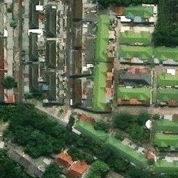 Sand Volleyball Court in Jakarta Timur, JK — aerial view