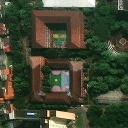 Sand Volleyball Court in Jakarta Timur, JK — aerial view