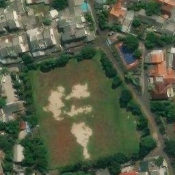 Sand Volleyball Court in Jakarta Timur, JK — aerial view