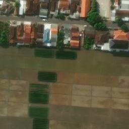 Sand Volleyball Court in Krajan, JT — aerial view