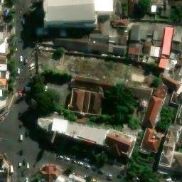 Sand Volleyball Court in Semarang, JT — aerial view