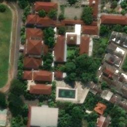 Sand Volleyball Court in Semarang, JT — aerial view
