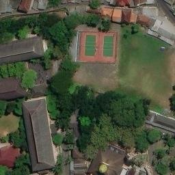 Sand Volleyball Court in Semarang, JT — aerial view