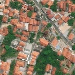 Sand Volleyball Court in Polagan, JI — aerial view